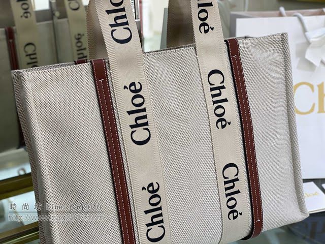 Chloe女包 克洛伊經典Woody Tote大號手袋 Chloe帆布托特包購物袋  jjh1253